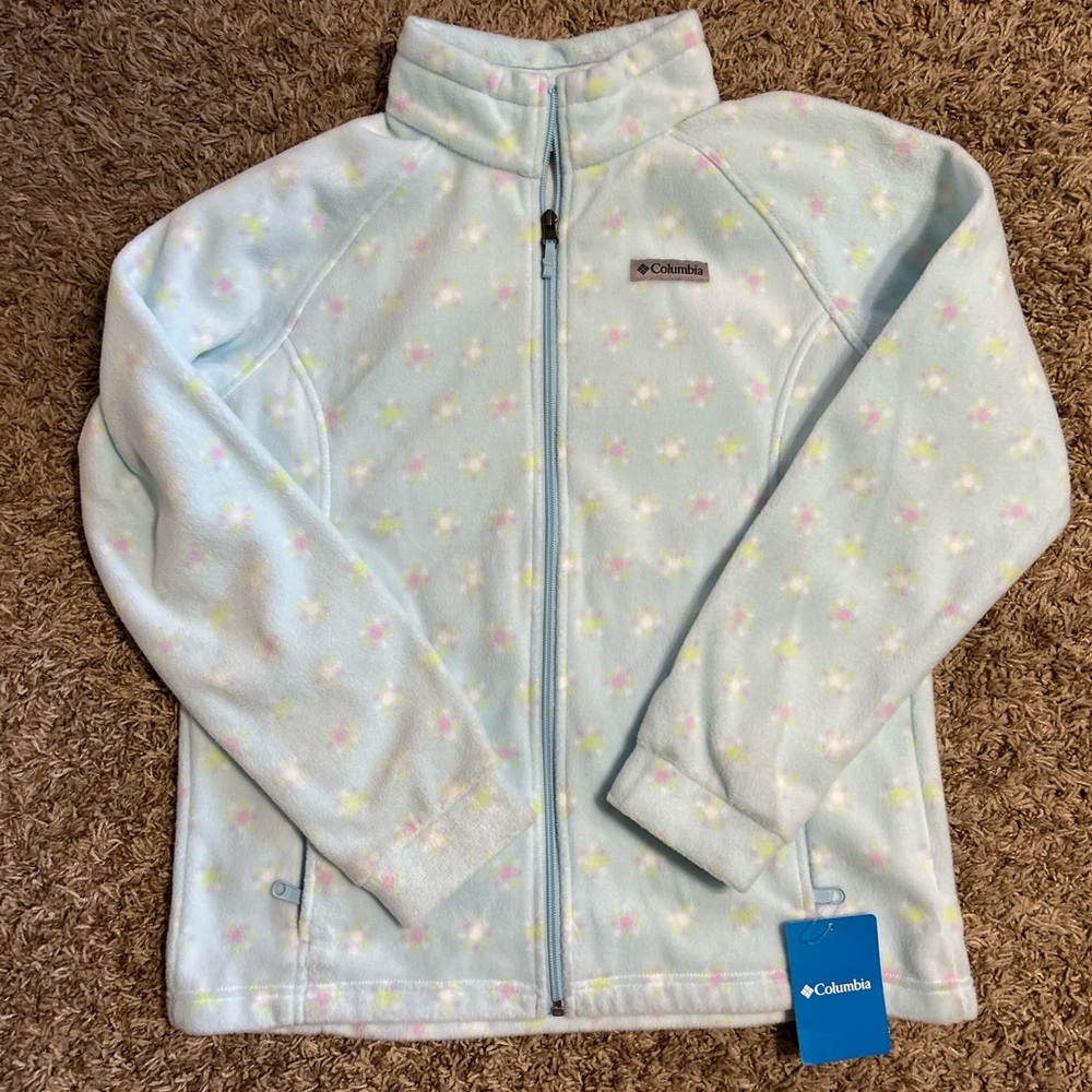 Girls Columbia Pastel Blue Fleece Jacket XL